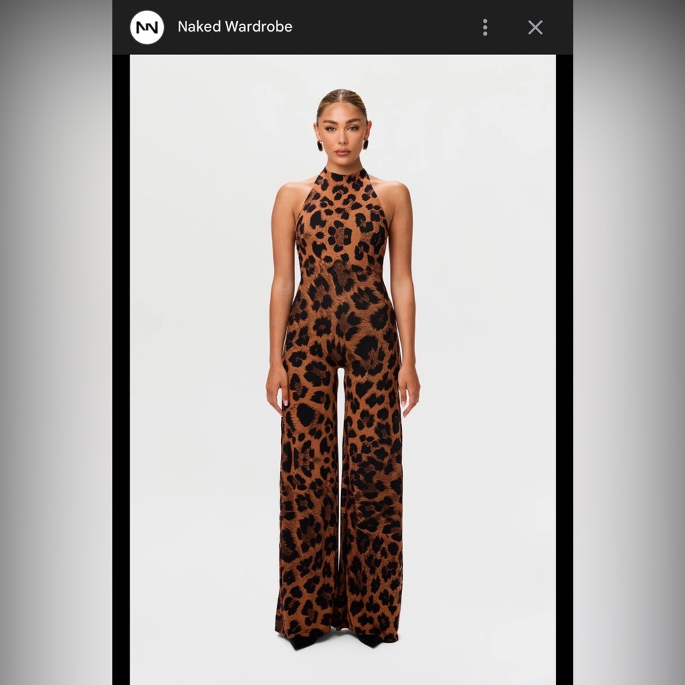 Naked Wardrobe Brown Leopard Jumpsuit